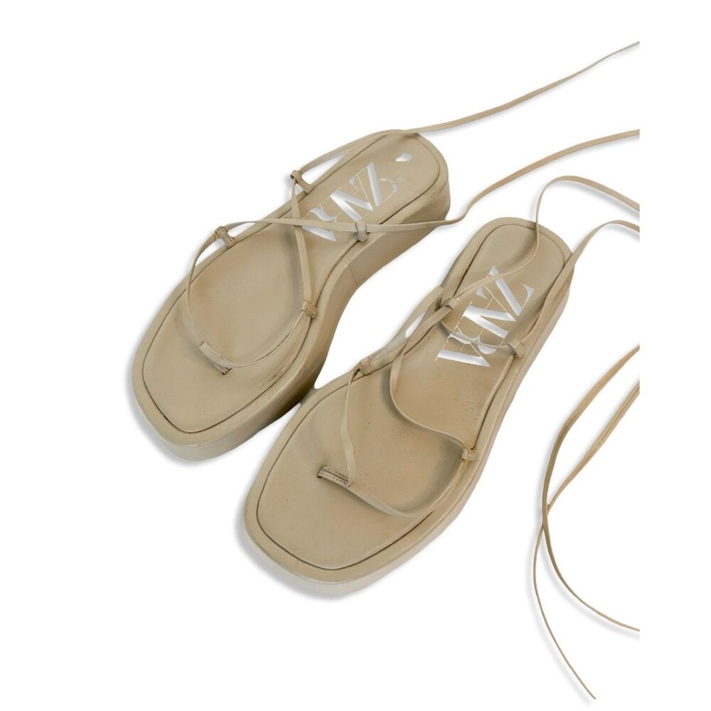 Zara platform wrap sandals - 7
